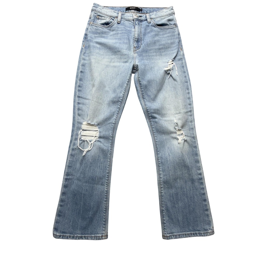 Hudson Holly Boot Jeans Womens 27 Blue Light Wash Mid Rise Bootcut Distressed